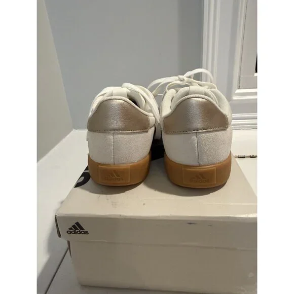NWB Adidas VL Court 3.0 Womens Sneaker Cream Gold Low Top Size US 6.5 $75 [jb] - Picture 16 of 16